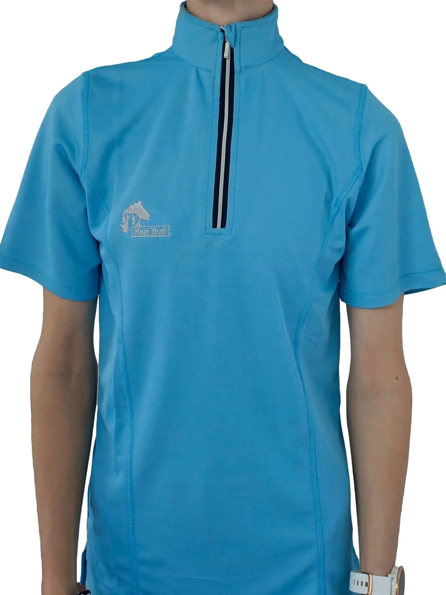 Short sleeve riding top in sky blue