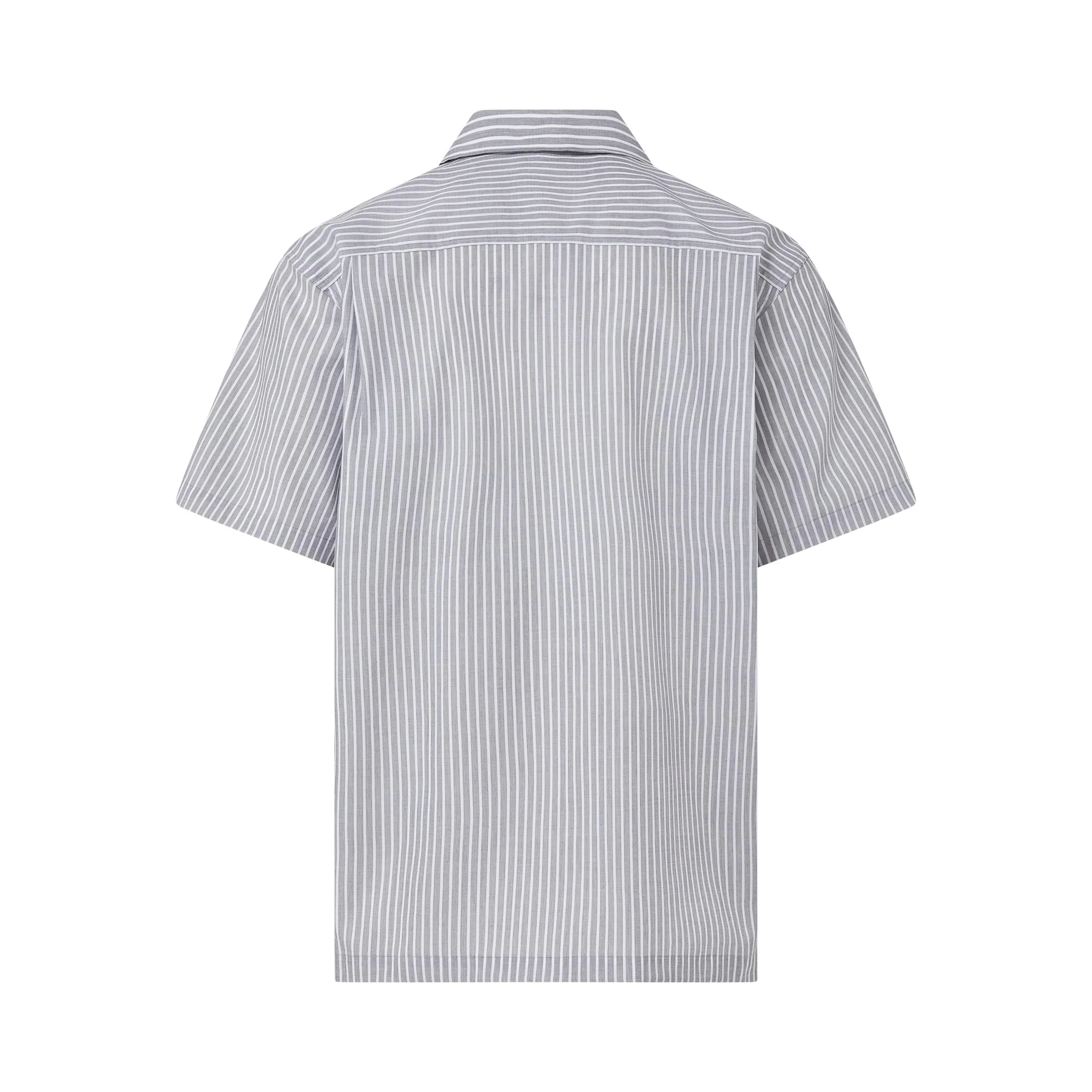 Short Sleeve Untucked Grey ‘Landry’ Camp Casual Shirt with Magnetic Closures