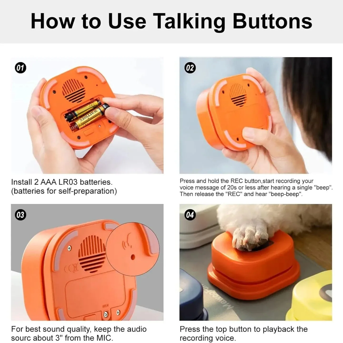 Talk-To-Me Pet Buttons